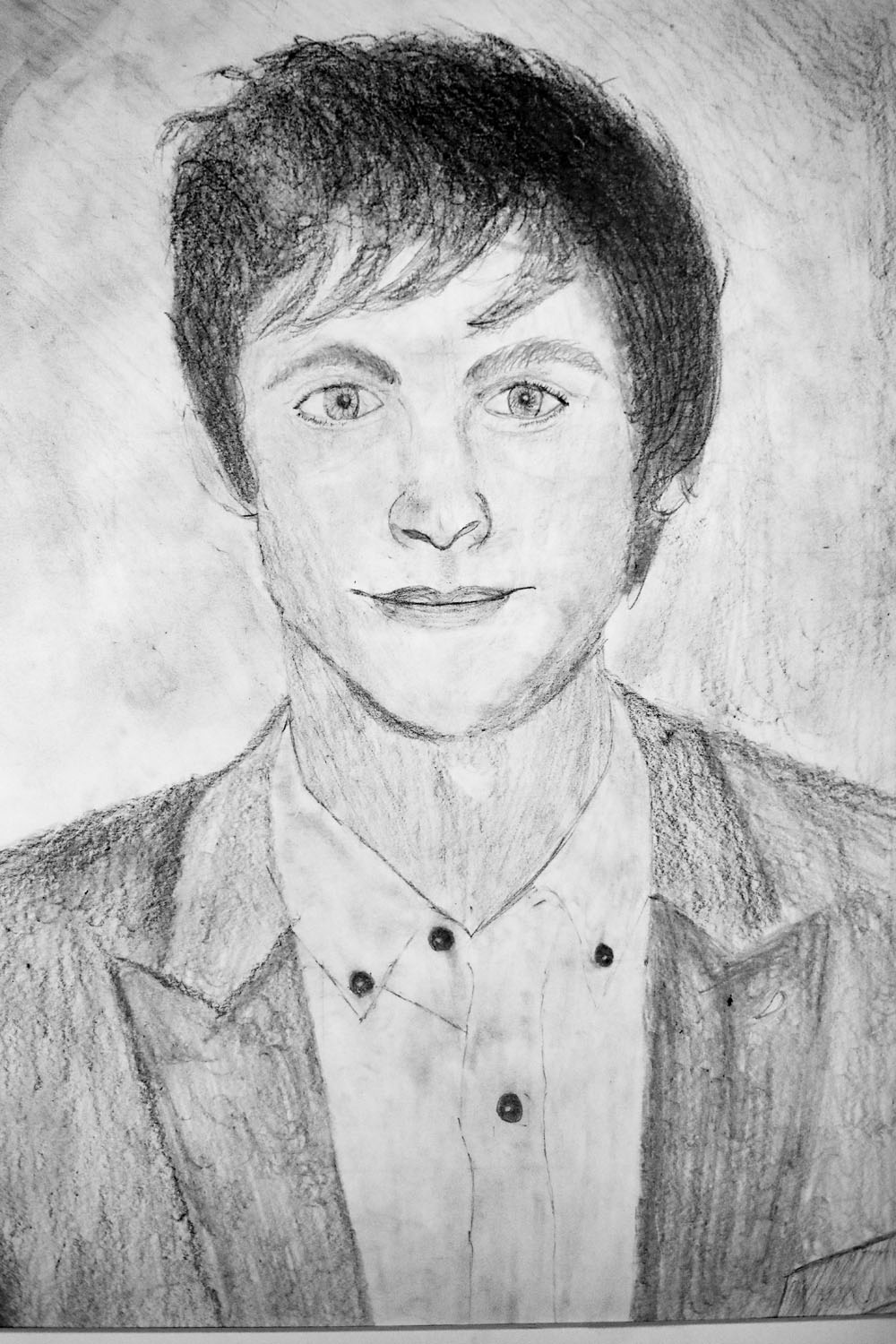 Pencil drawing of man in suit