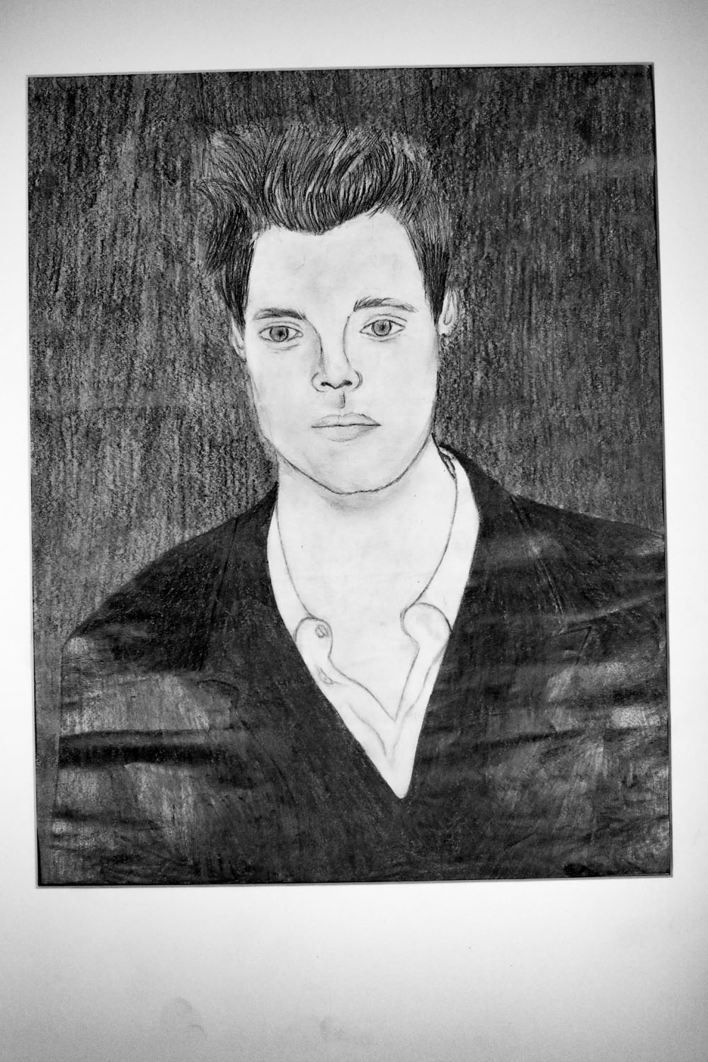 Pencil drawing of man with a jacket
