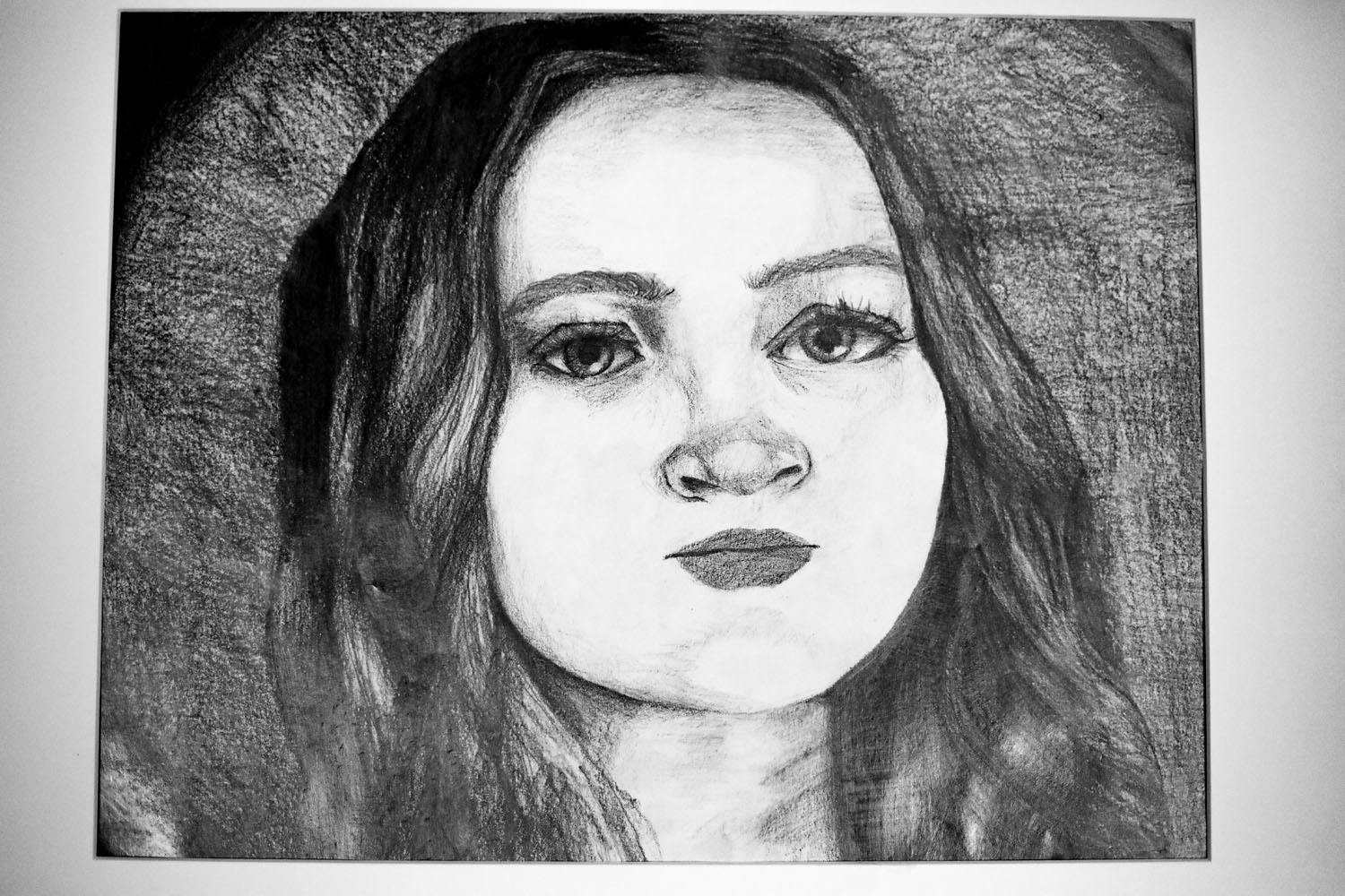 Pencil drawing of a young woman