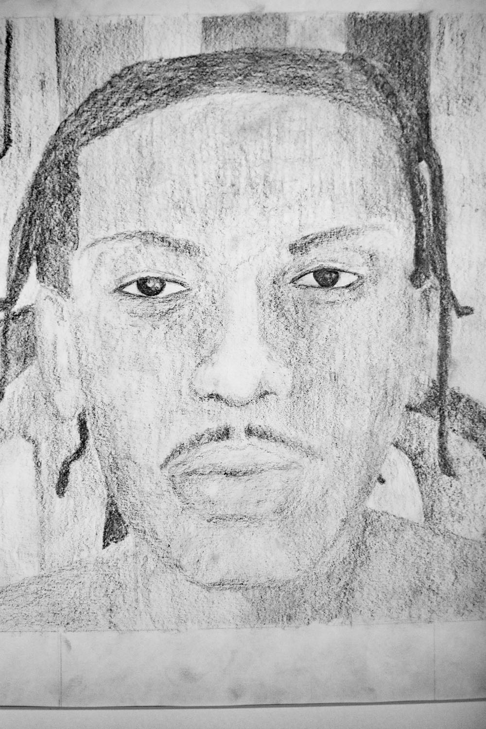 Pencil drawing of a young man
