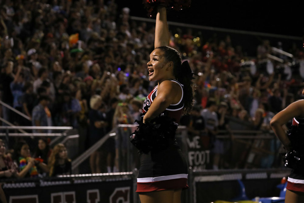 DRHS Cheerleader leading the crowd!
