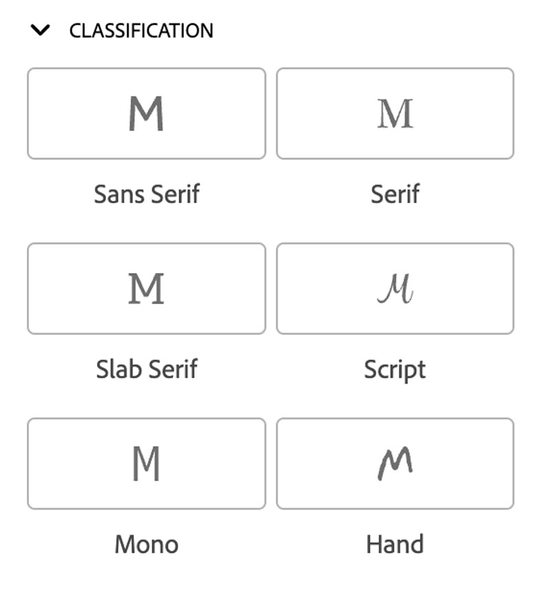 Classification of Fonts