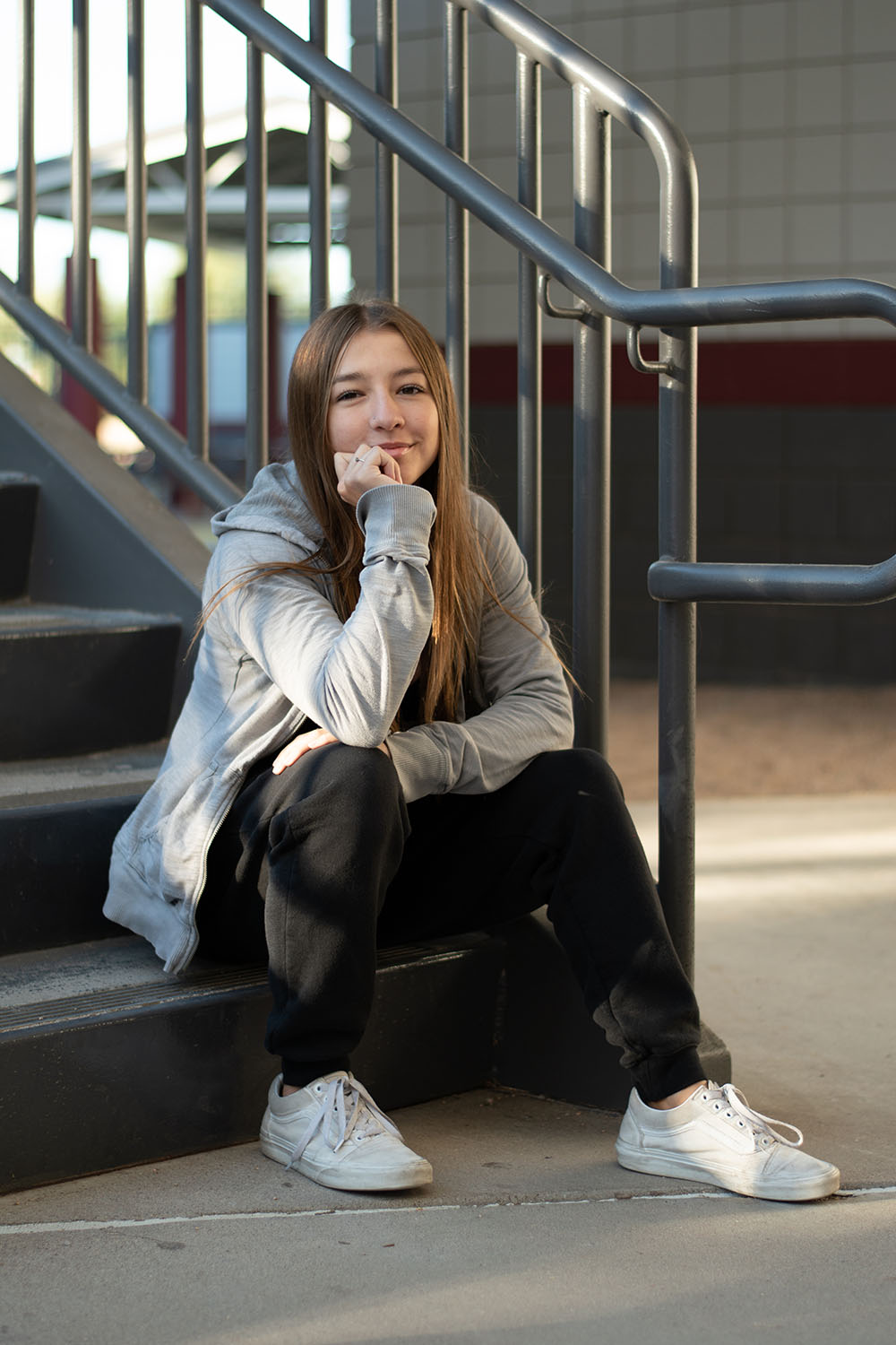 Aidyn Ruiz on the stairs