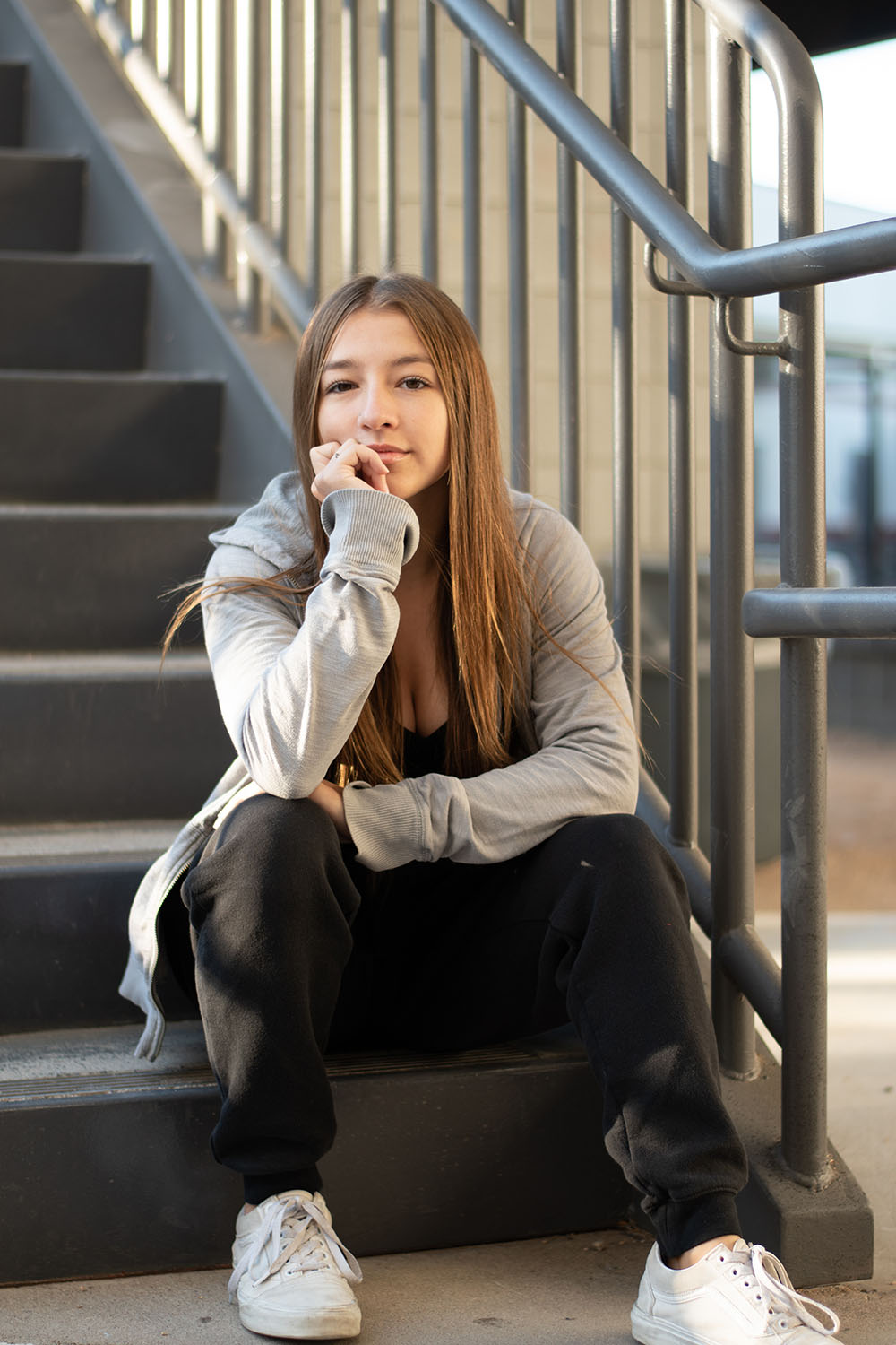 Aidyn Ruiz on the stairs