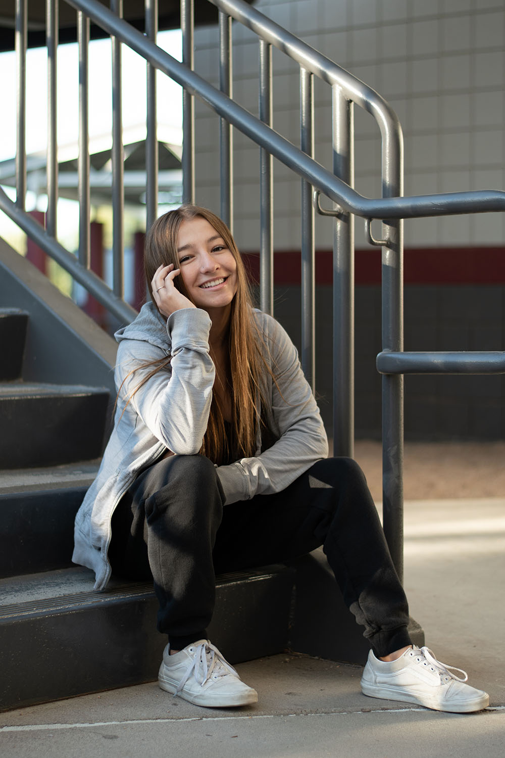 Aidyn Ruiz on the stairs