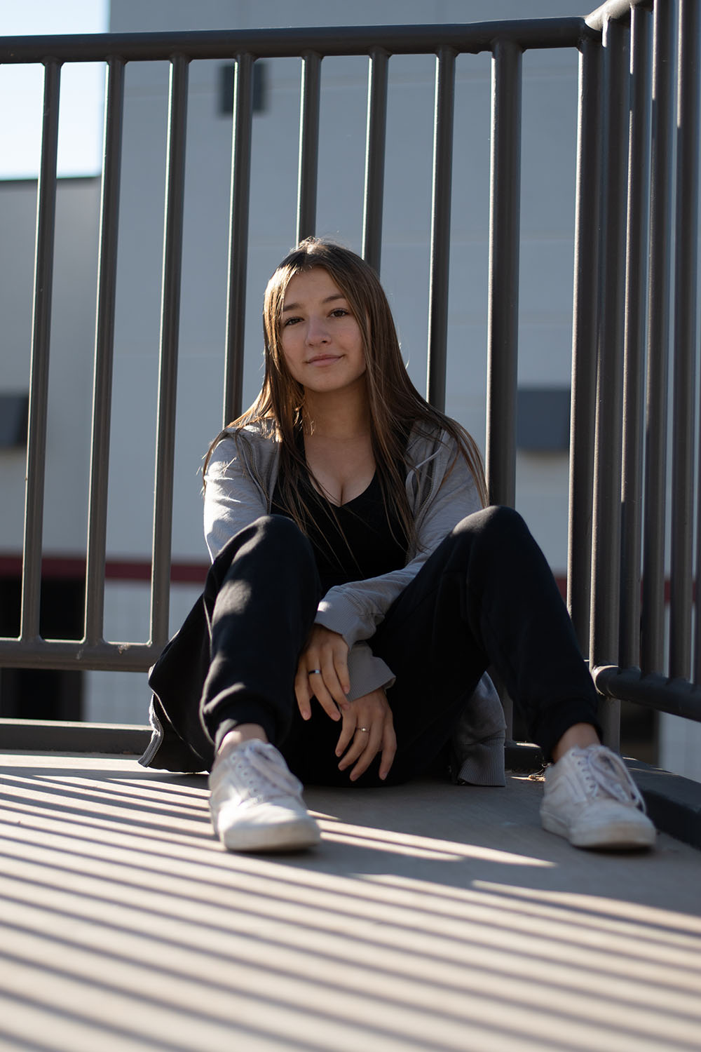 Aidyn Ruiz on the stairs