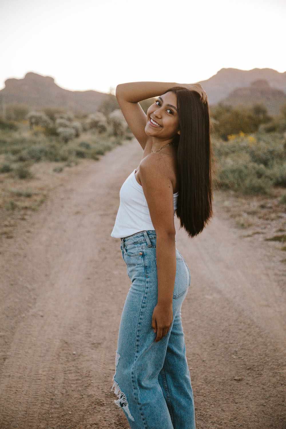 Ava in the desert at dusk