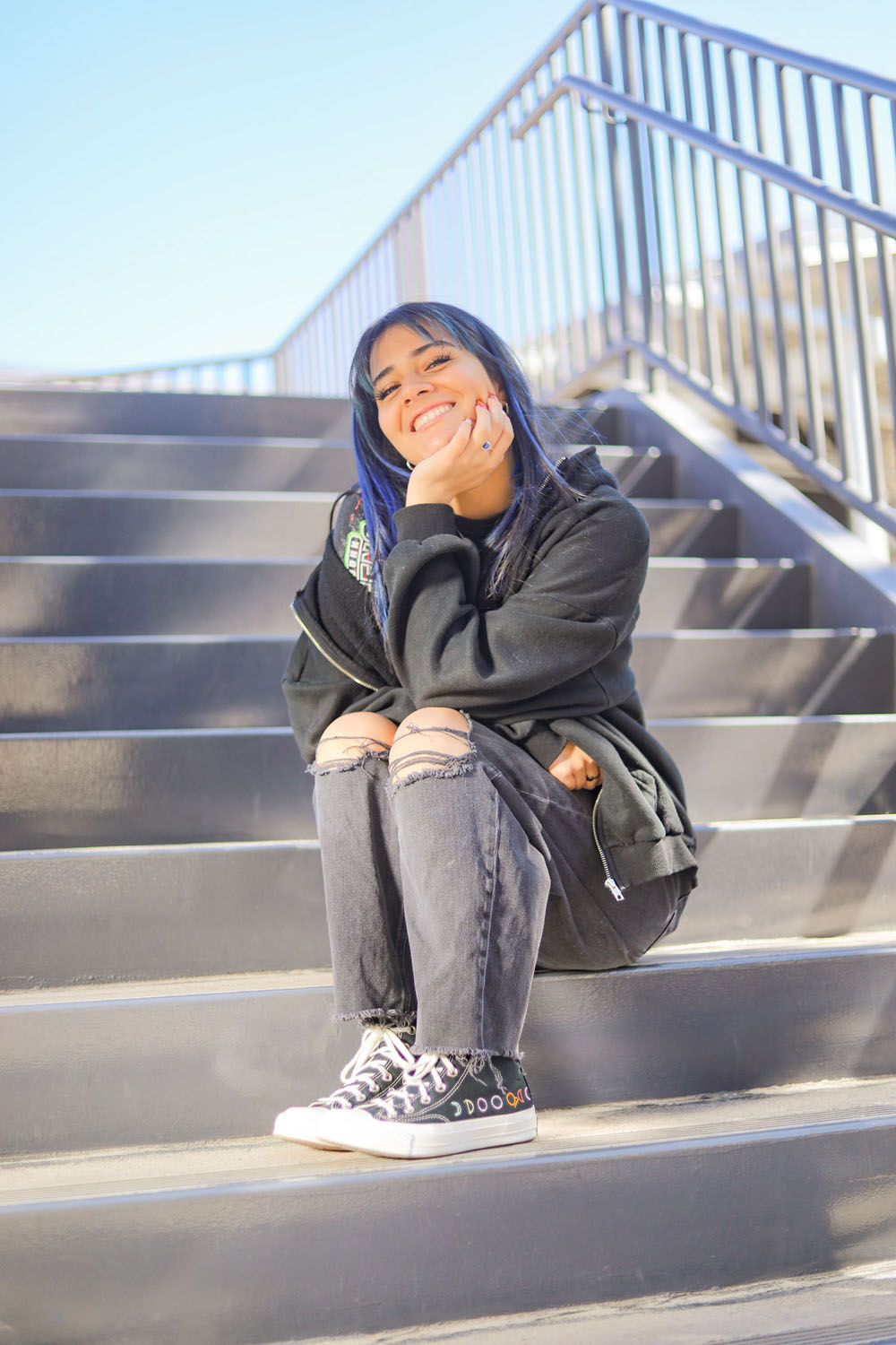 Val on the Stairs