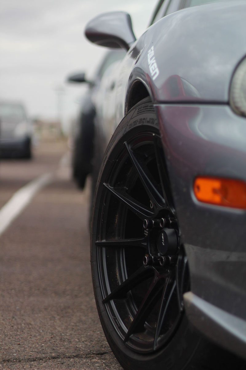 Front of the car in the student lot