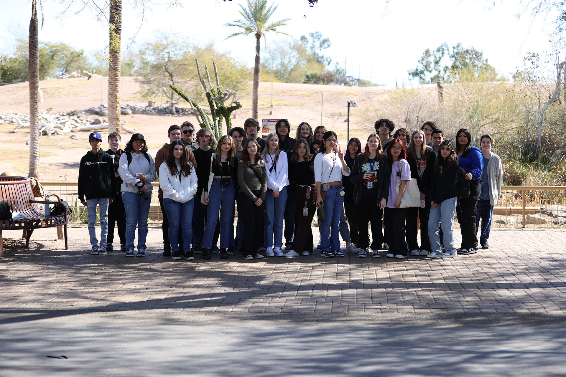 All the DRHS Students at the zoo taking pictures