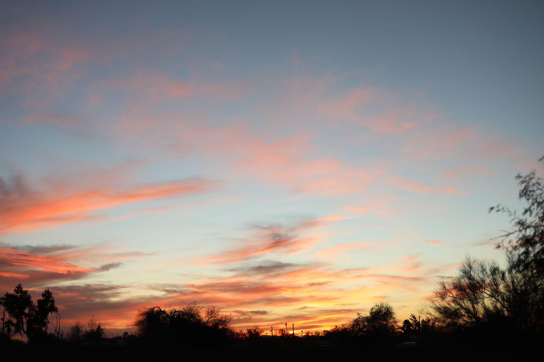 Sunset with few clouds