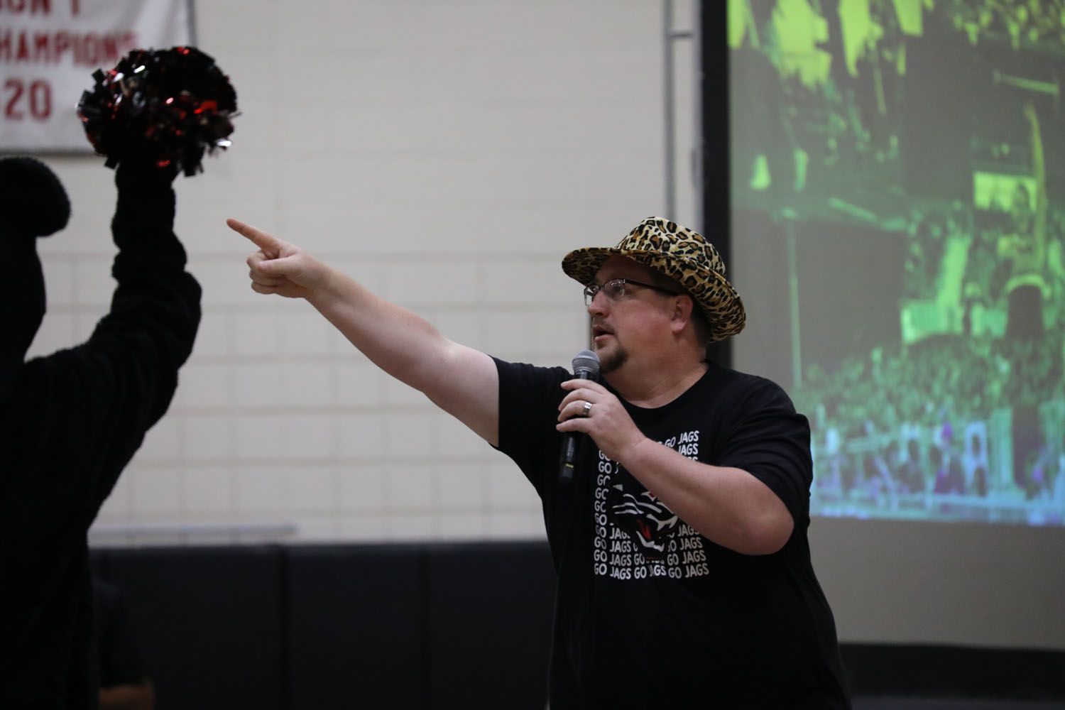 Mr. Steinkepmer pointing to the crowd!