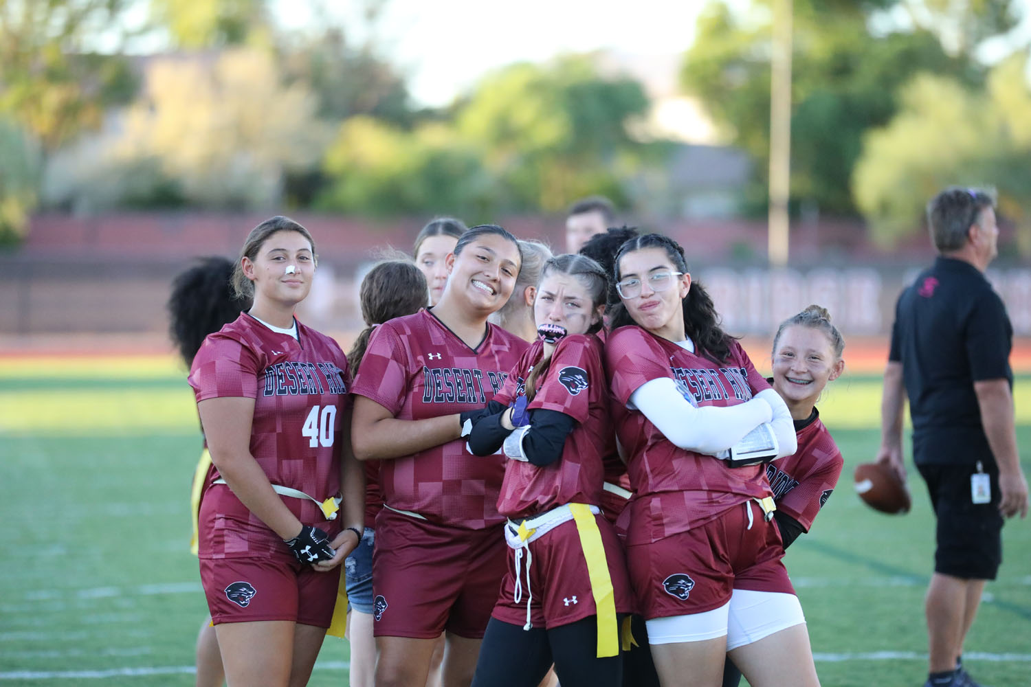 Teammates posing for the camera