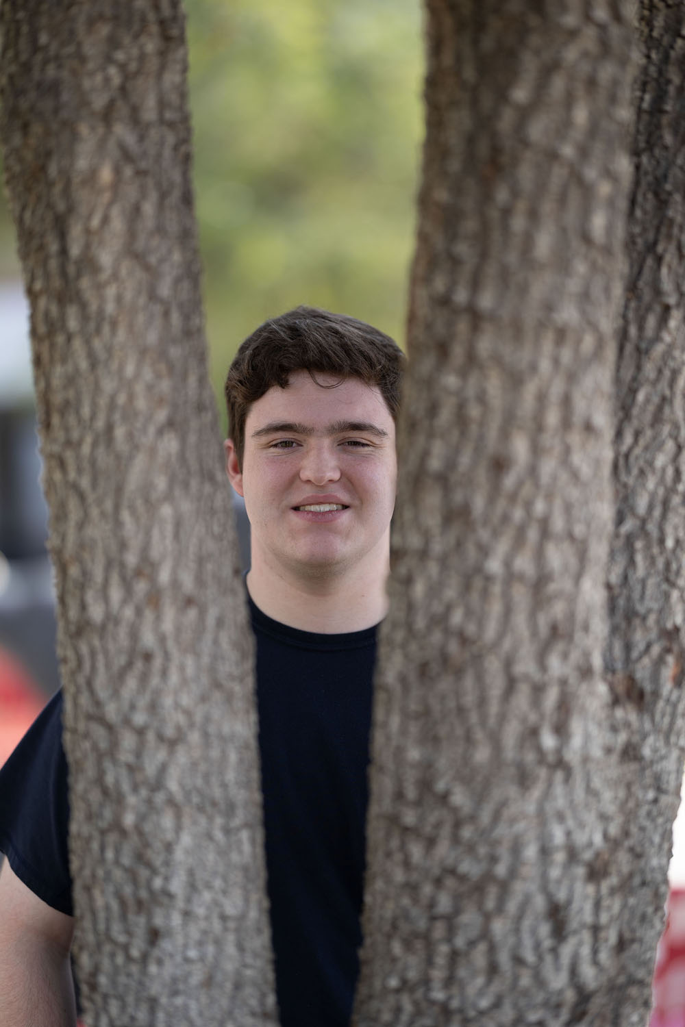 Matt seen between the trees