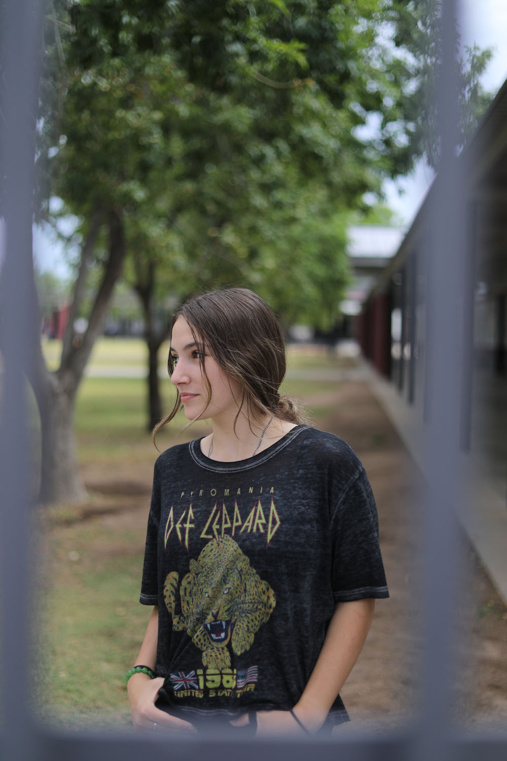 Victoria checking out the courtyard