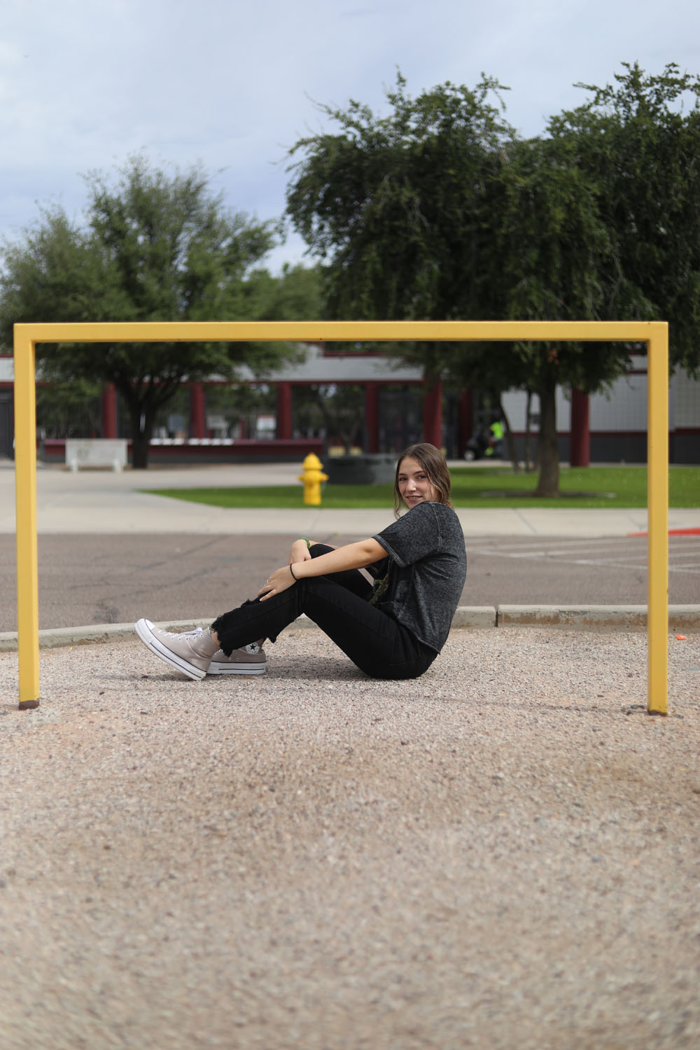 Victoria sitting outside of DRHS