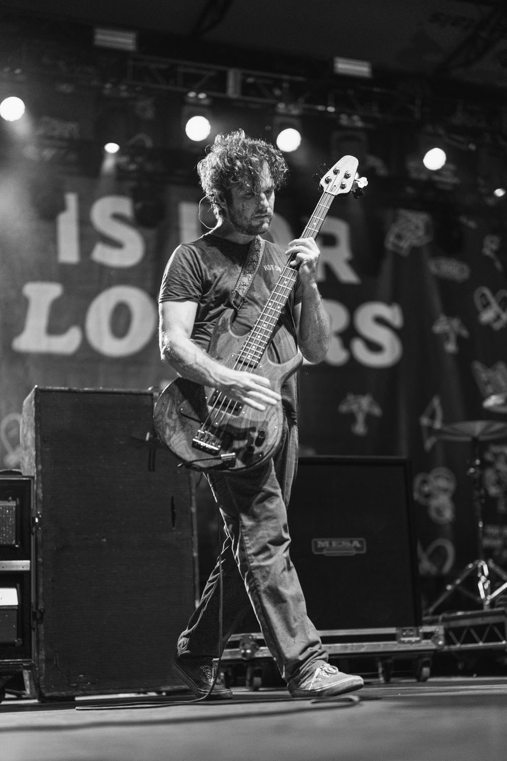 Guitarist playing his guitar