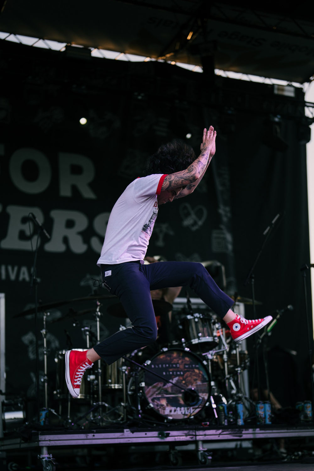 Singer jumping