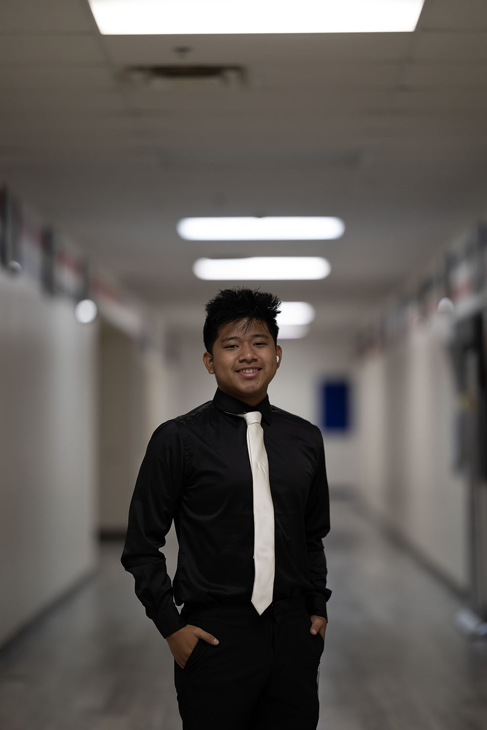 Victor in the hallway in building 2