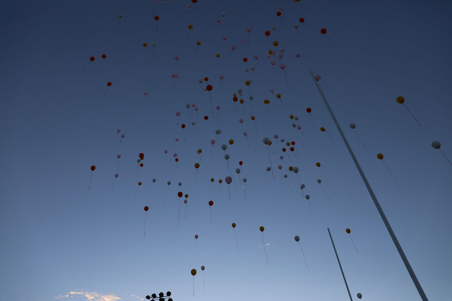 Balloons in the air at the sunrise