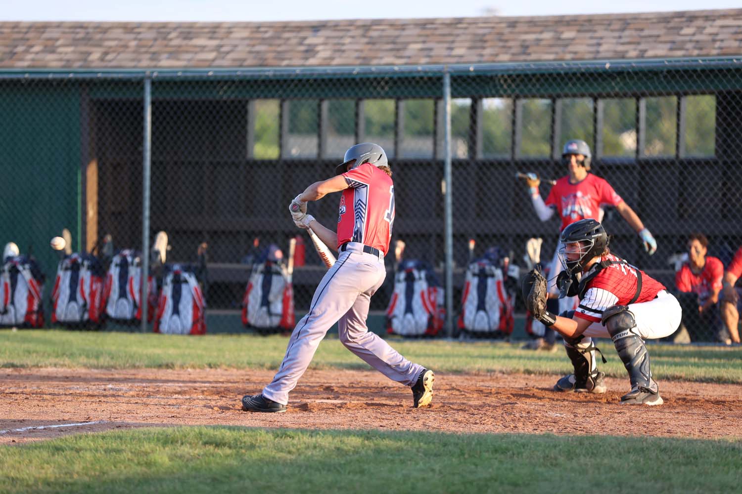 Brendan swinging the bat