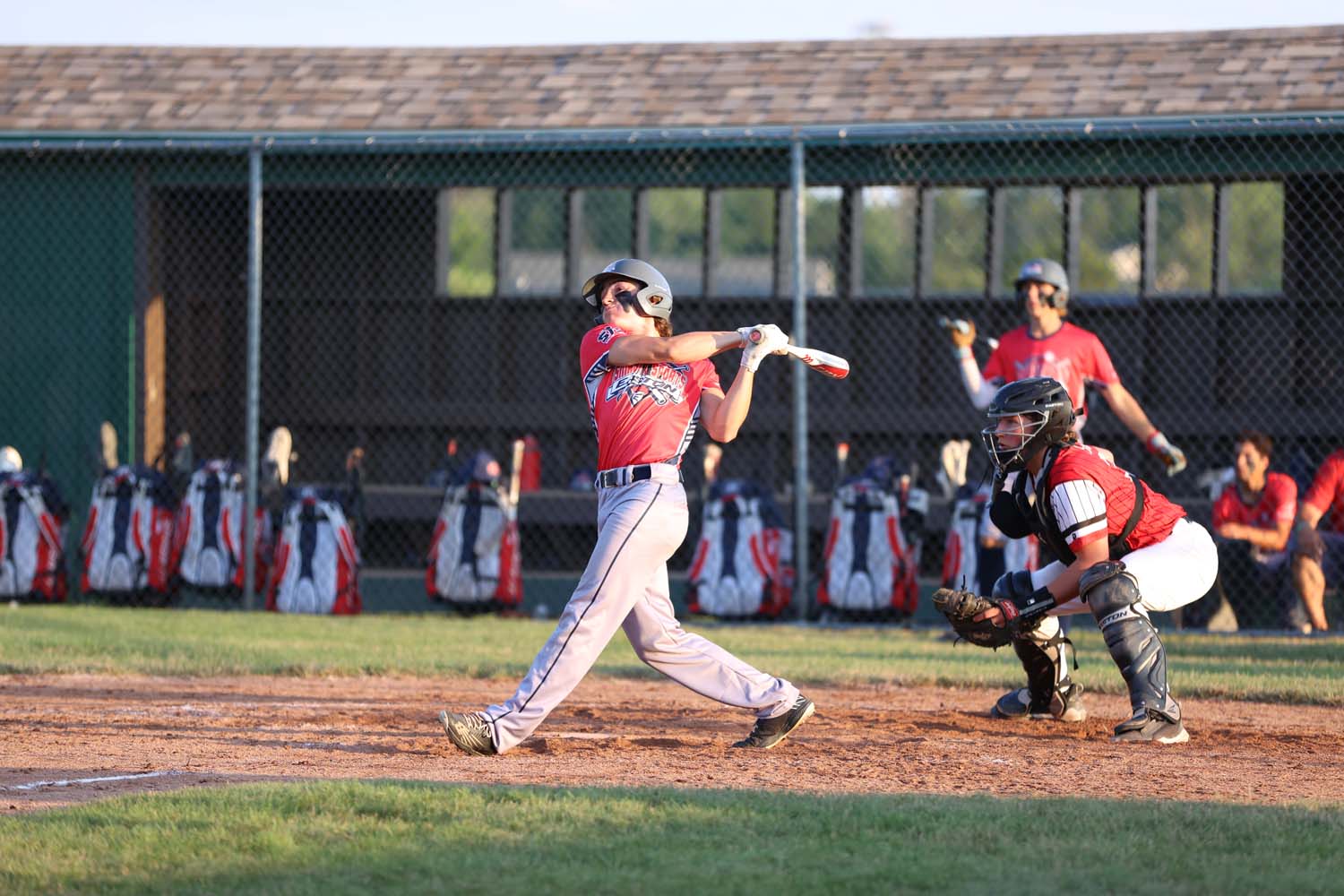 Brendan following through on his hit