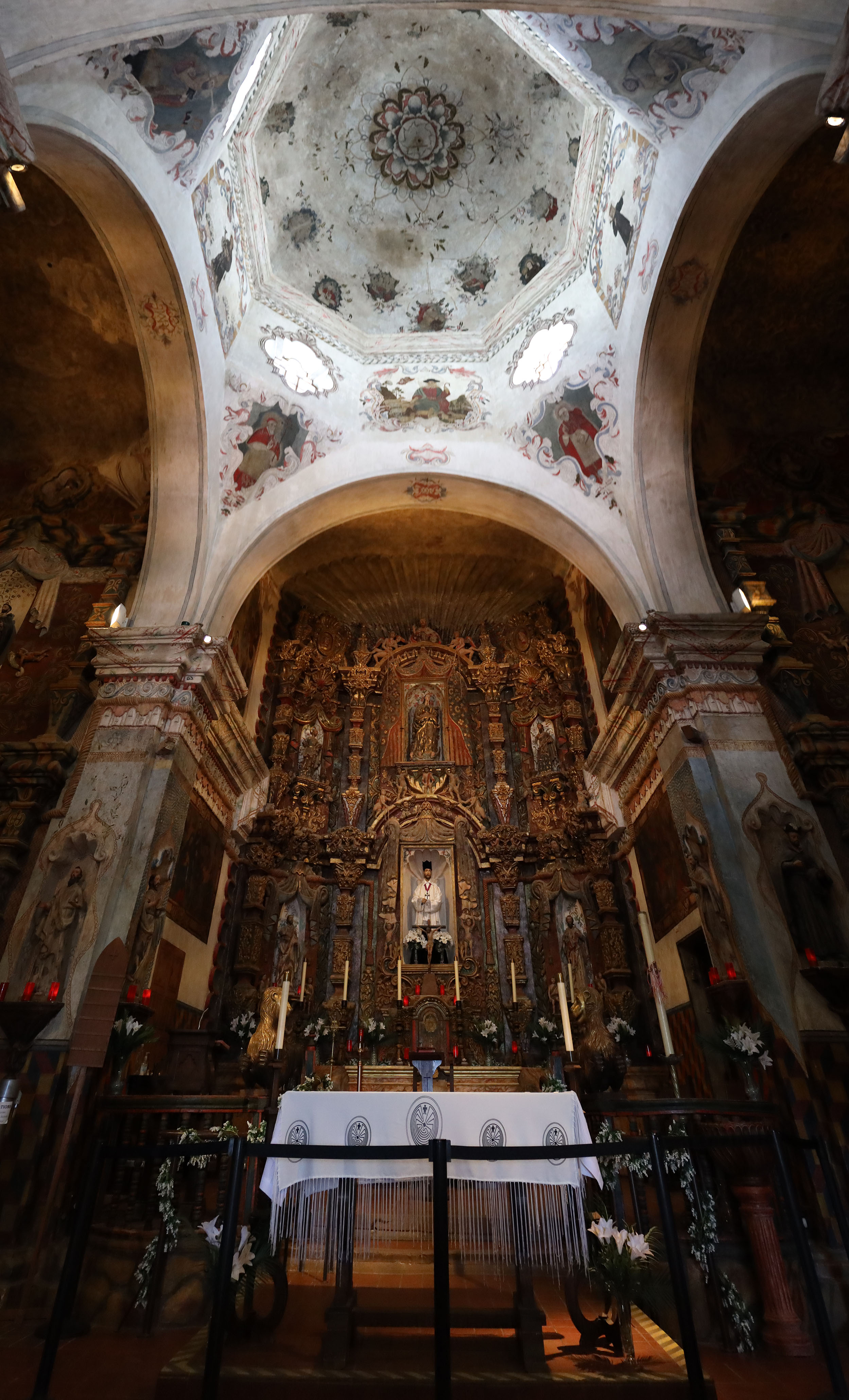 Inside San Xavier del Bac Mission in Tucson, AZ