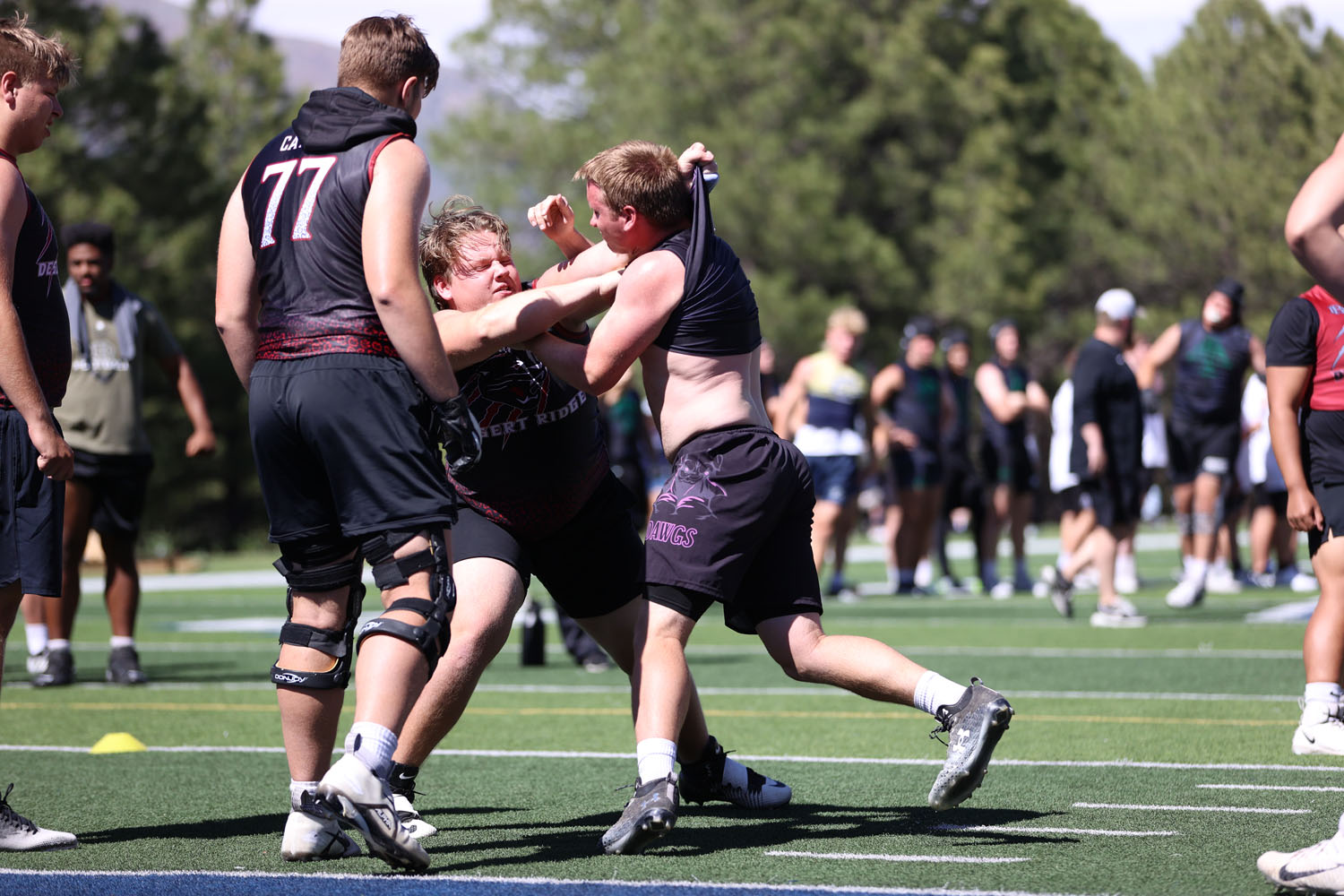 Lineman challenge at NAU Camp