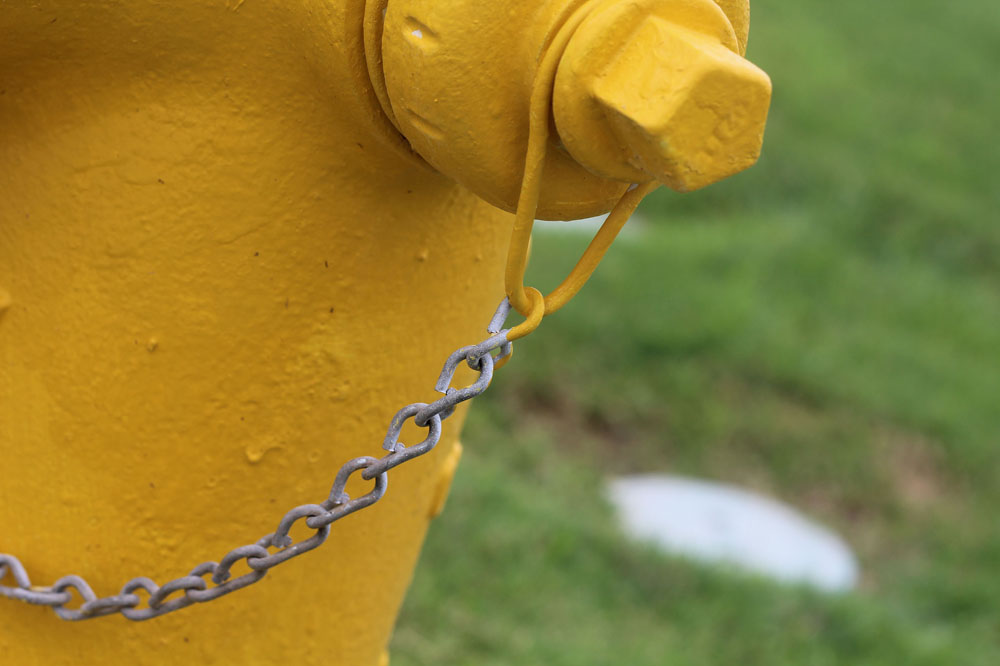 Chain on a fire hydrant