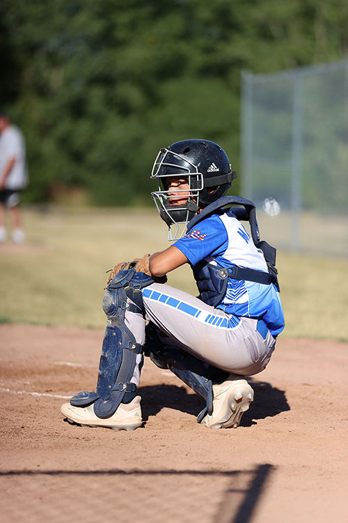 Evan Playing Catcher