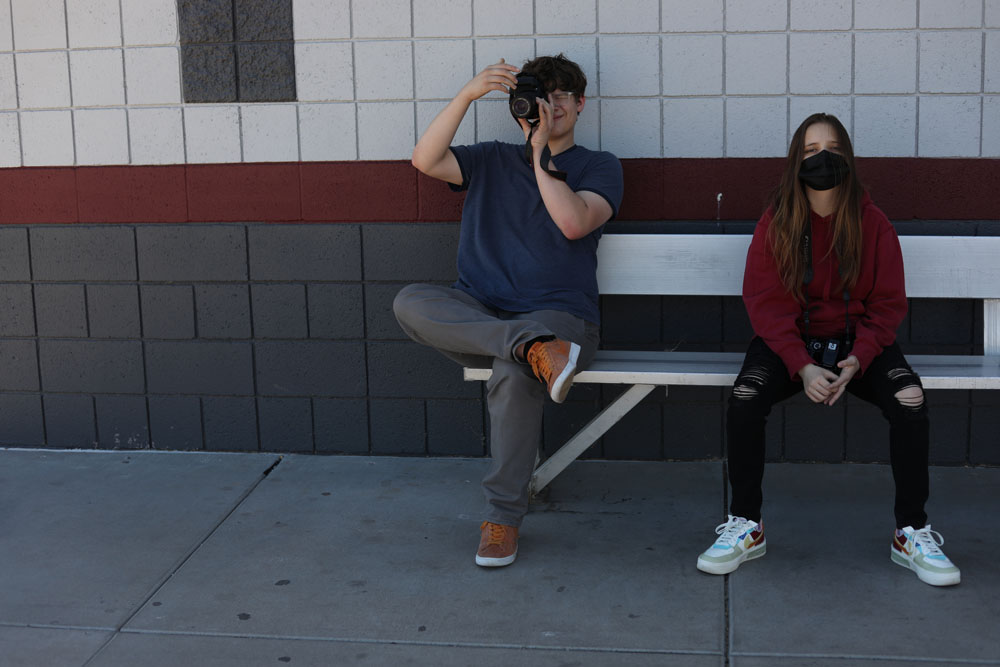 Friends sitting on a bench