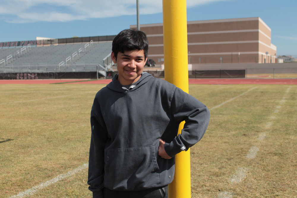 Andrew on the football field