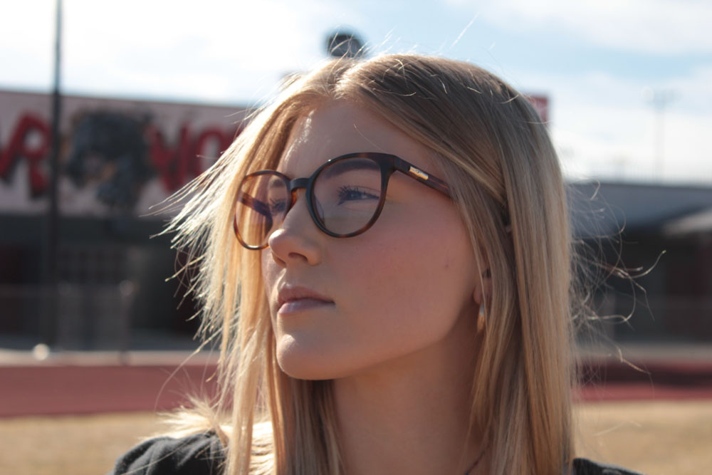 close up of hailee on the footall field