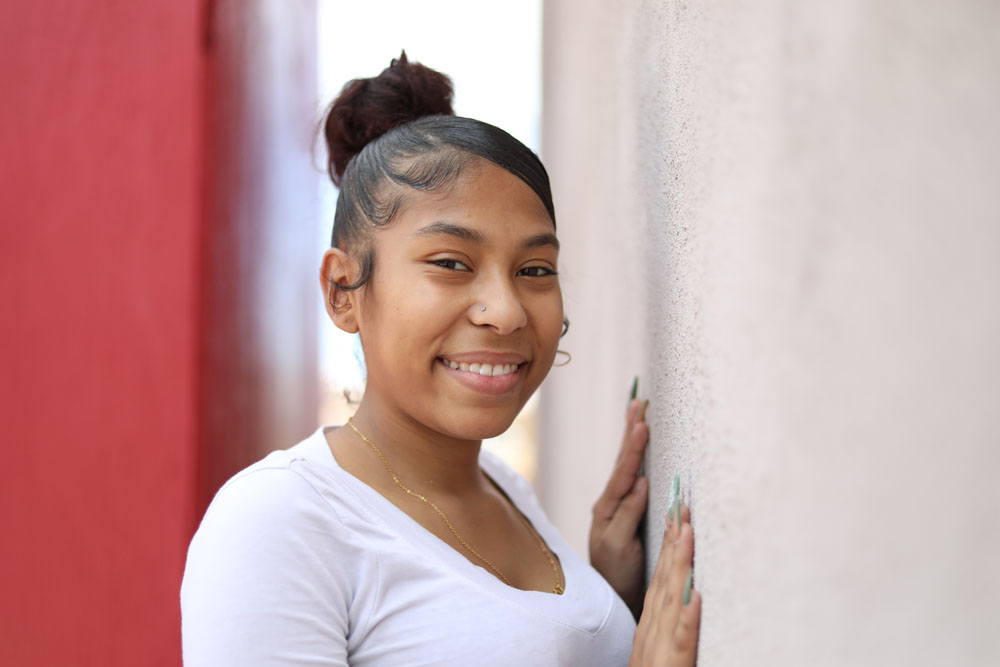 Girl on wall