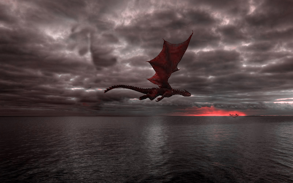 dragon over water