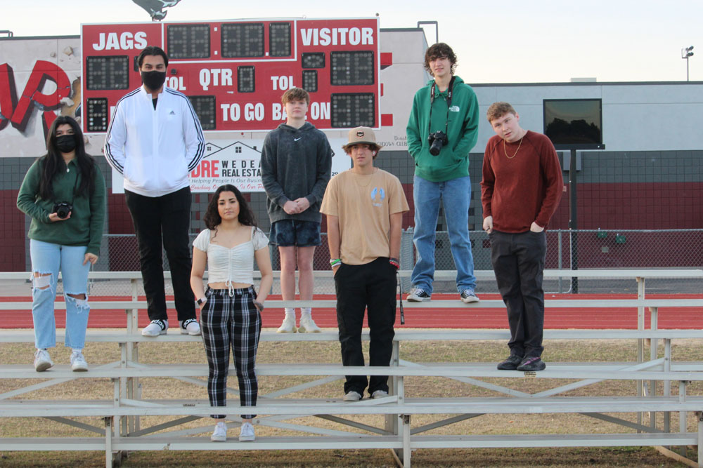 standing on bleachers