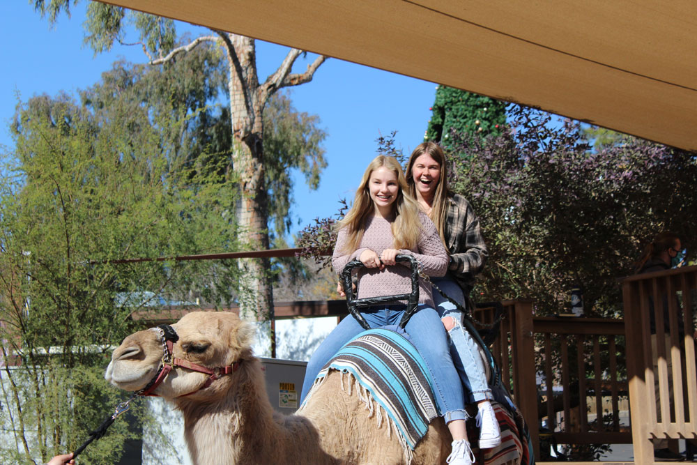 kierstie and cassidy on a camel