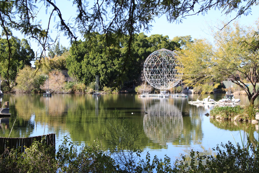 globe on water