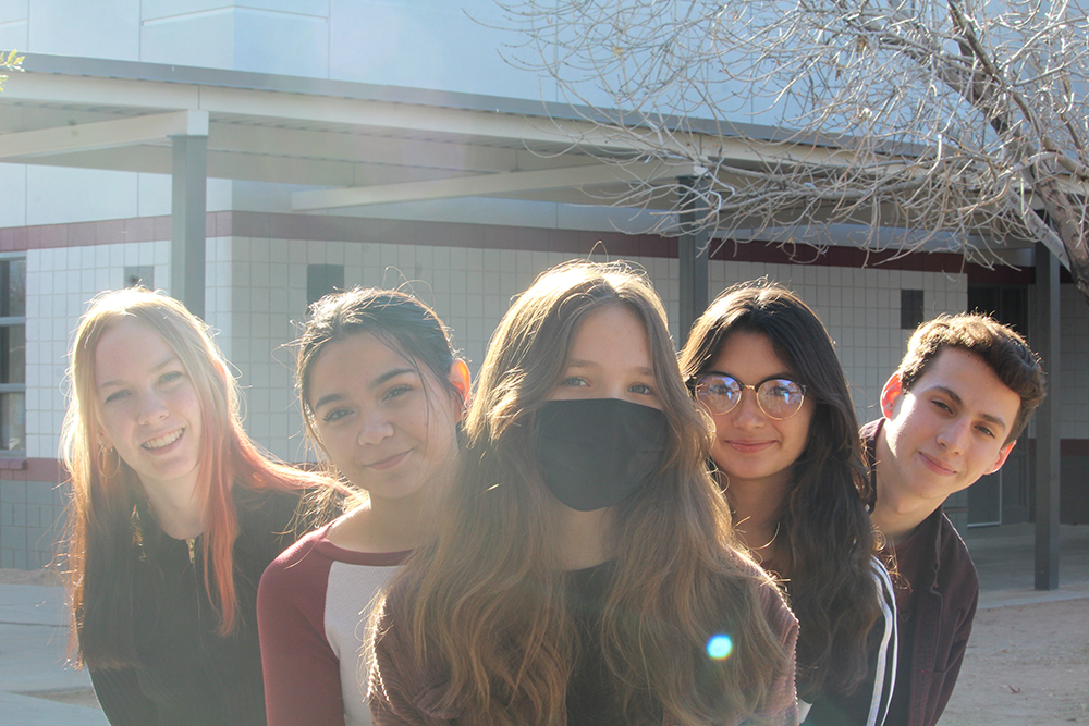 Cadence, Alexia, Ethina, Grant and me in the courtyard.