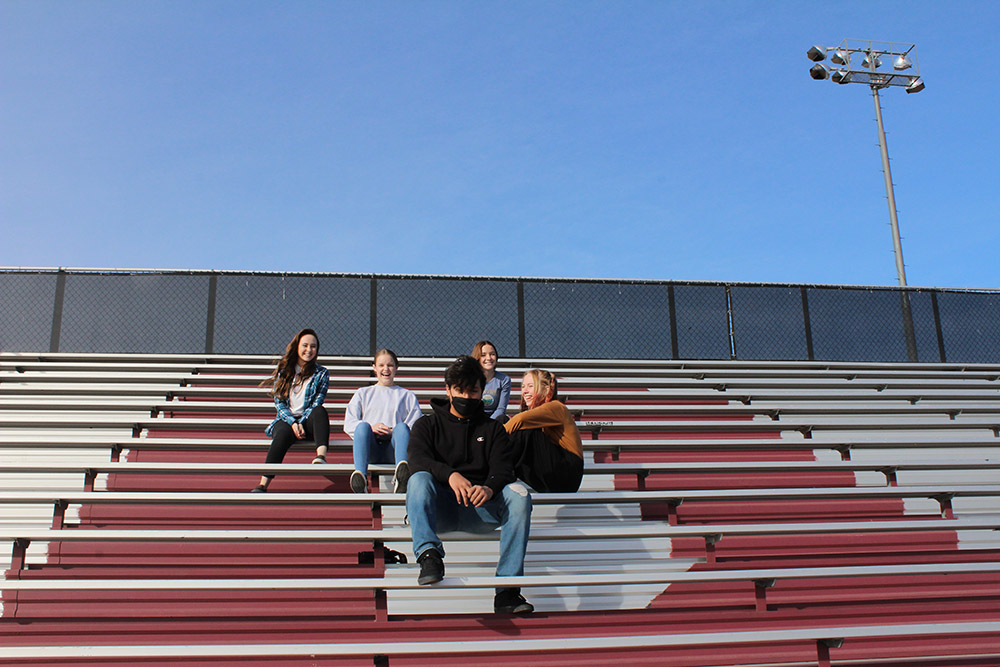 group pic on bleachers