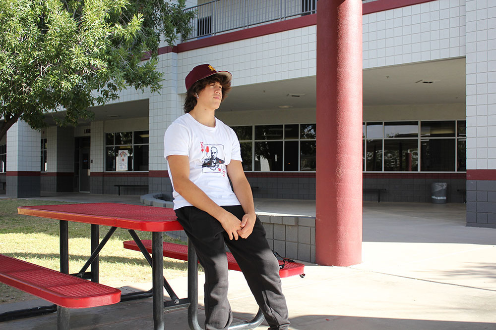 Gabe Leaning on Table