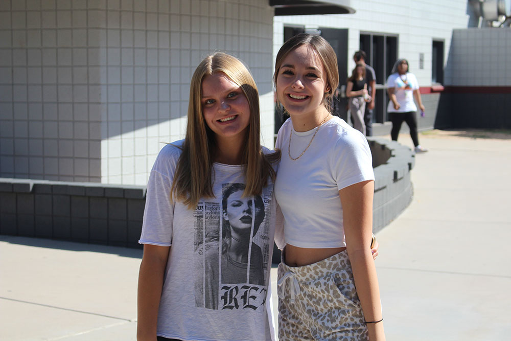 Kendall and Magenta in the Courtyard