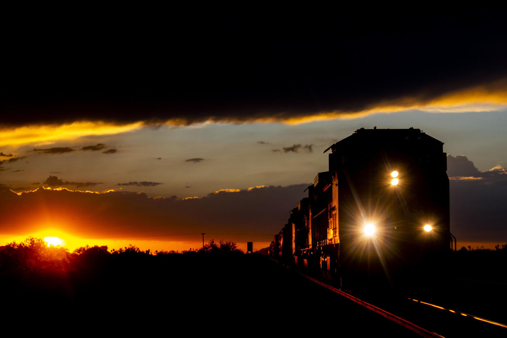 Train in the Sunset