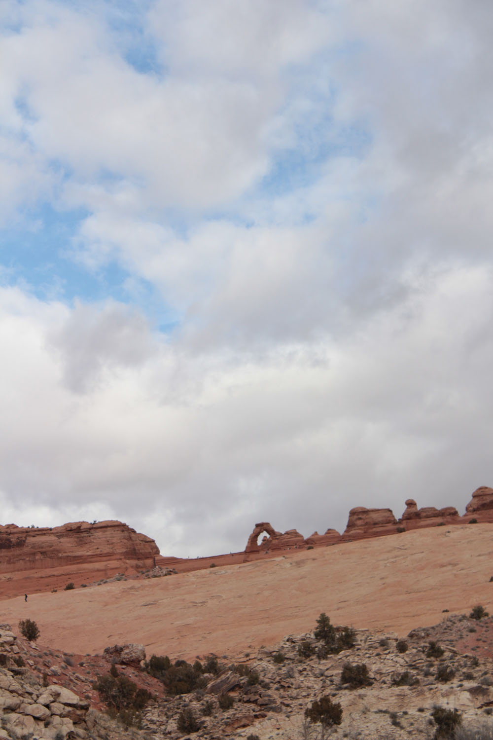 The famous arch in Arches National Park that is on the Utah licene plate.