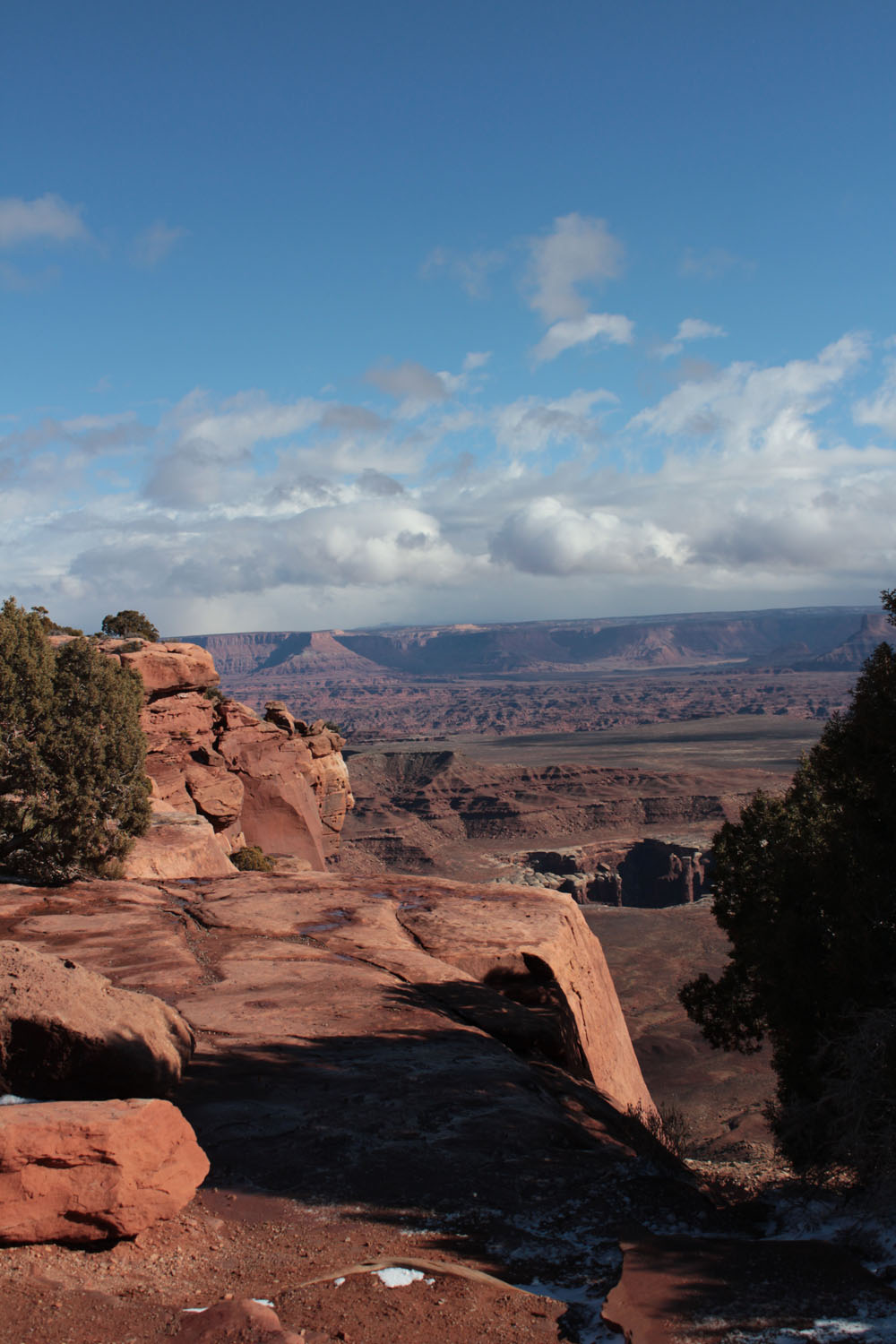 Overlook of the miles of mountains in Arches National Park.